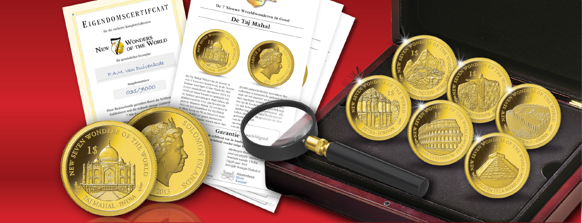 Accessoires - Zeven Nieuwe Wereldwonderen Gouden Munten